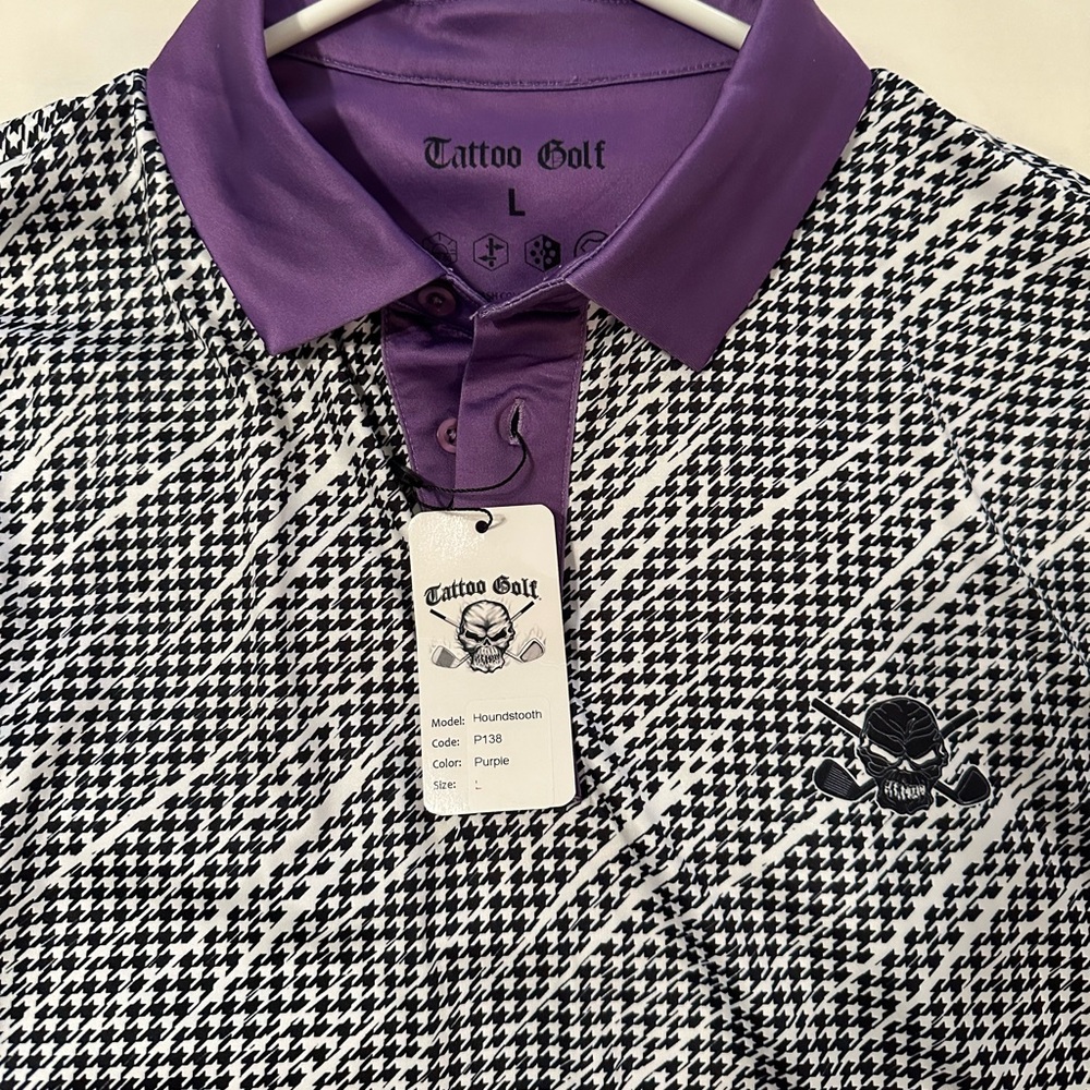 Tattoo Golf Houndstooth Polo size Large
